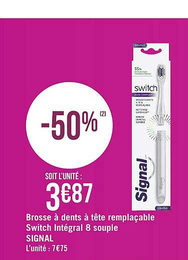 Brosse à Dents à Tête Remplaçable Switch Intégrale 8 Souple Signal