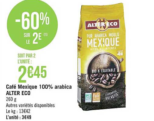 café mexique 100% arabica alter eco