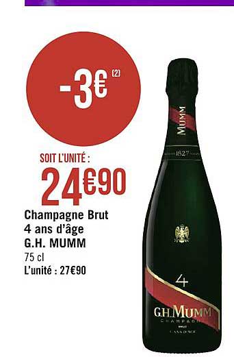 champagne brut 4 ans d'âge g.h. mumm