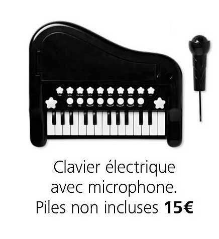 clavier électrique avec microphone. PIles non incluses