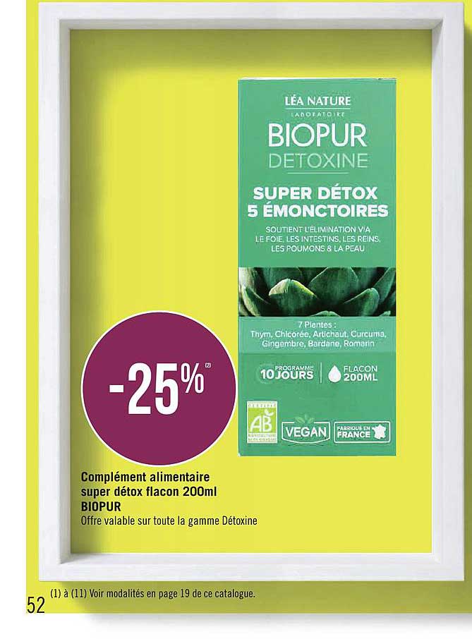 complément alimentaire super détox flacon 200ml biopur