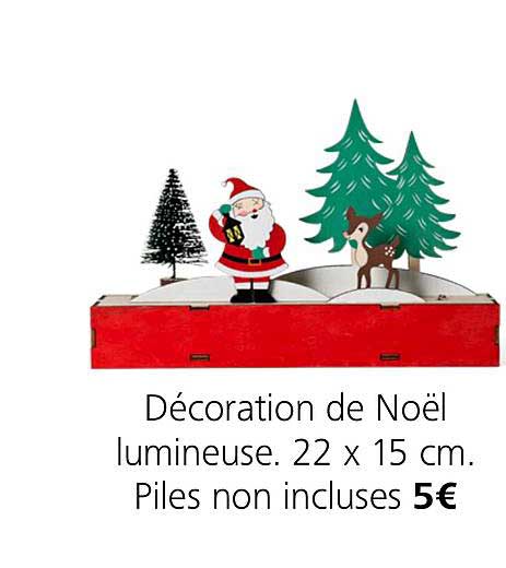 décoration de noël lumineuse. 22 x 15 cm. piles non incluses