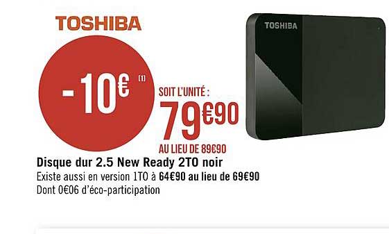 disque dur 2.5 new ready 2to noir