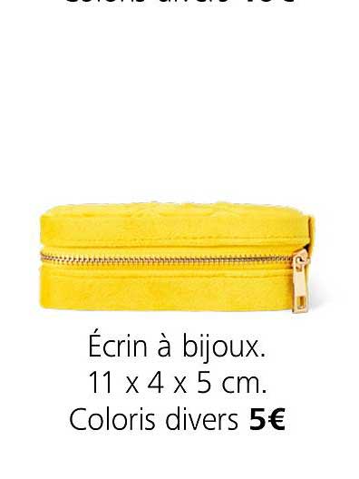 écrin à bijoux 11 x 4 x 5 cm coloris divers