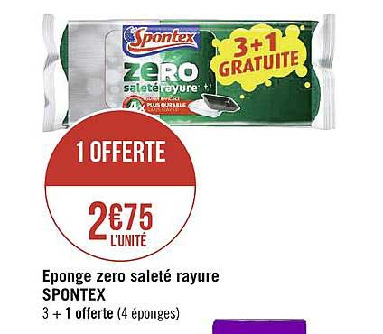 éponge zero saleté rayure spontex