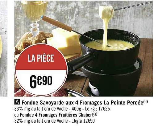 fondue savoyarde aux 4 fromages la pointe percée ou fondue 4 fromages fruitières chabert