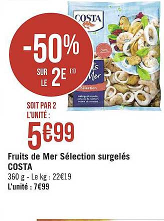 Fruits De Mer Sélection Surgelés Costa