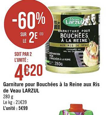 garniture pour bouchées à la reine aux ris de veau larzul