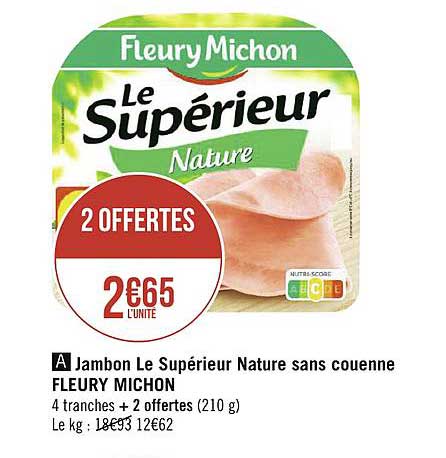 jambon le supérieur nature sans couenne fleury michon