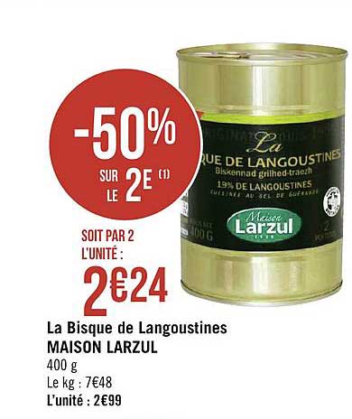 la bisque de langoustines maison larzul