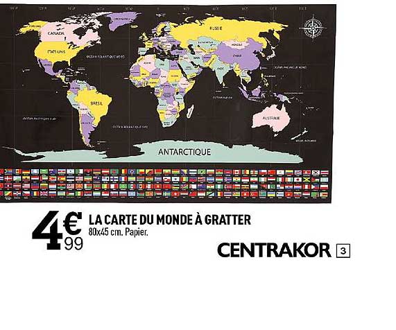 la carte du monde à gratter