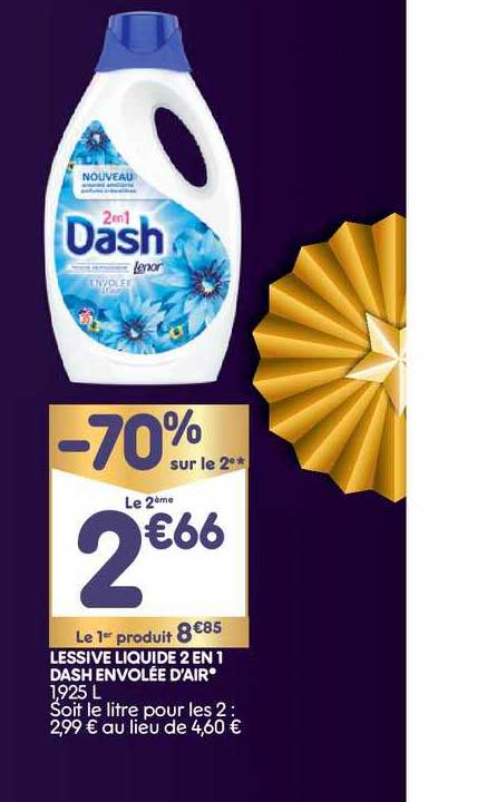 lessive liquide 2 en 1 dash envolée d'air