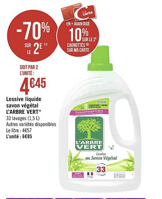 lessive liquide savon végétale l'arbre vert