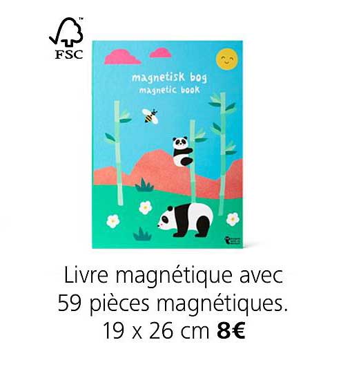 Livre Magnétique Avec 59 Pièces Magnétiques 19 X 26 Cm