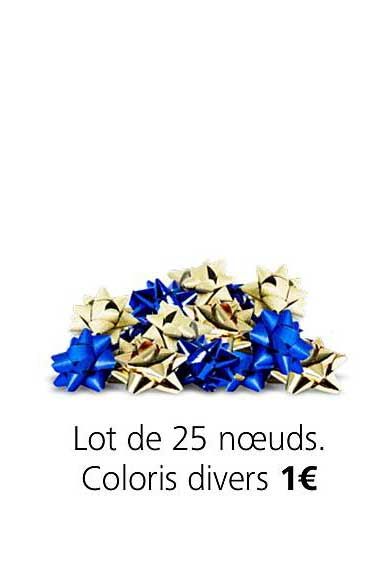 lot de 25 nœuds coloris divers