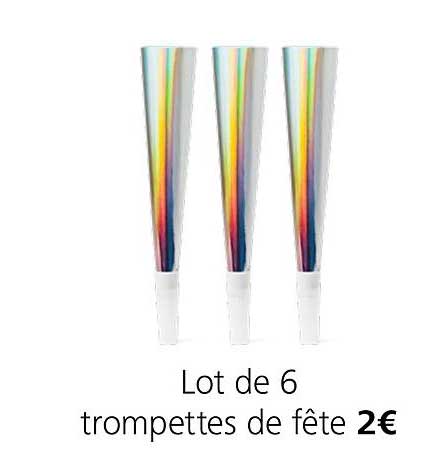 lot de 6 trompettes de fête