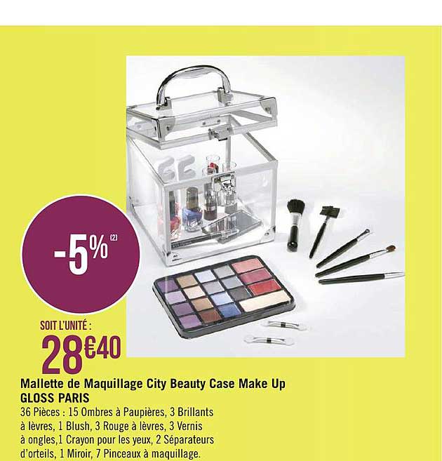 mallette de maquillage city beauty case make up gloss paris