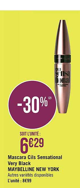 mascara cils sensational very black maybelline new york