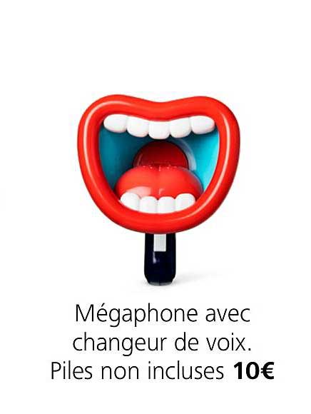 mégaphone avec hangeur de voie piles non incluses
