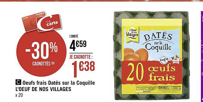 œufs frais datés sur la coquille l'œuf de nos villages