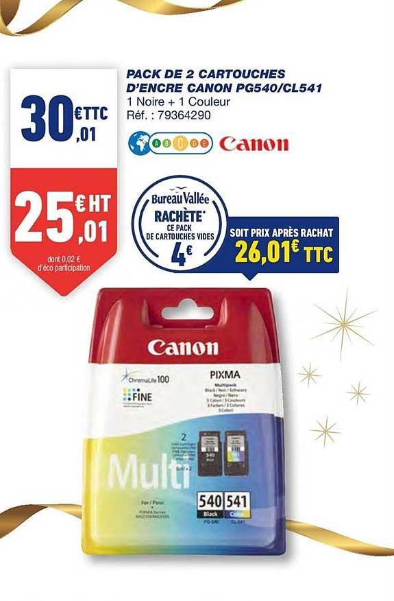 pack de 2 cartouches d'encre canon pg540-cl541