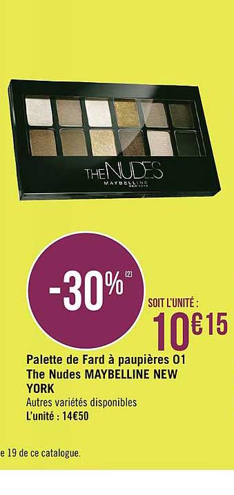 palette de fard à paupières 01 the nudes maybelline new york