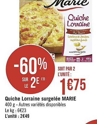 Quiche Lorraine Surgelée Marie