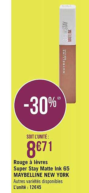 rouge à lèvre super stay matt ink 65 maybelline new york