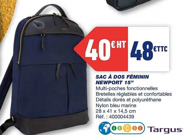 sac à dos féminin newport 15" targus