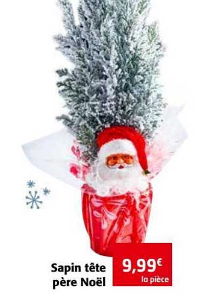 sapin tête père noël