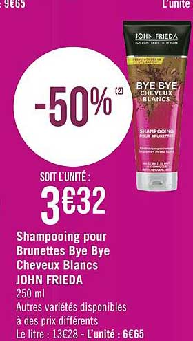 shampooing pour brunettes bye bye cheveux blancs john frieda