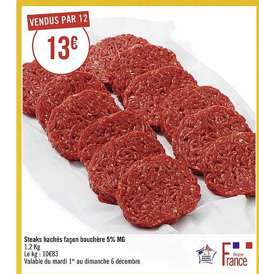 steaks hachés façon bouchère 5% mg