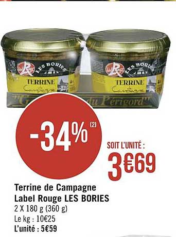 terrine de campagne label rouge les bories
