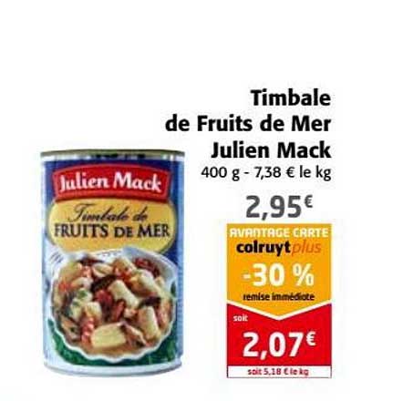 timbale de fruits de mer julien mack