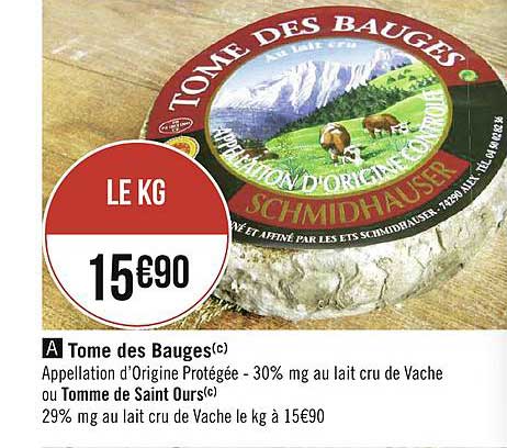 tome de bauges ou tomme de saint ours
