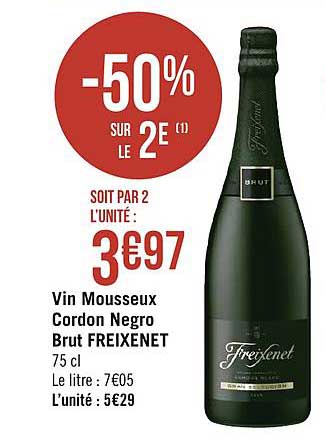vin mousseux cordon negro brut freixenet