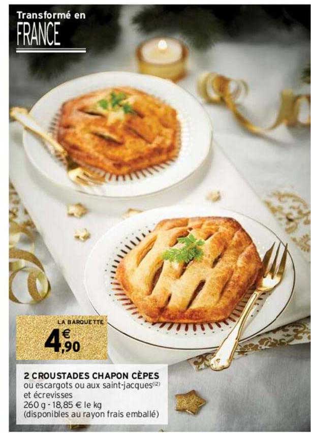 2 croustades chapon cèpes