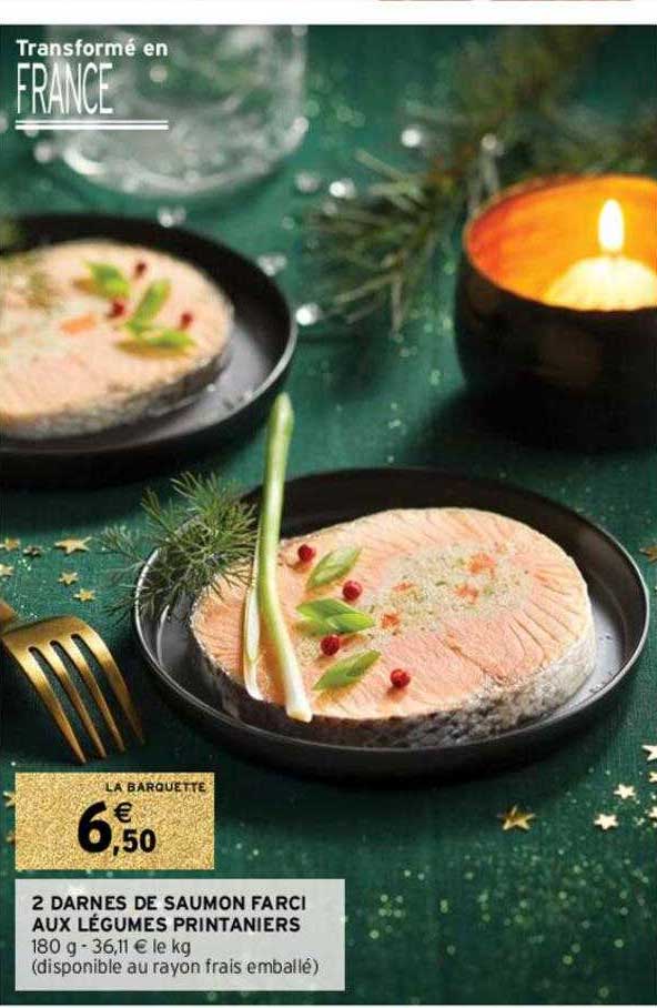 2 darnes de saumon farci aux légumes printaniers