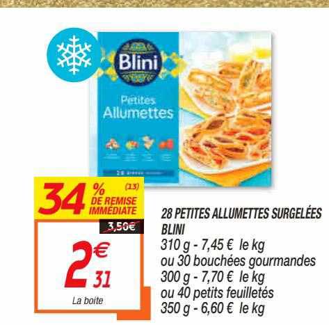 28 petites allumettes surgelées blini