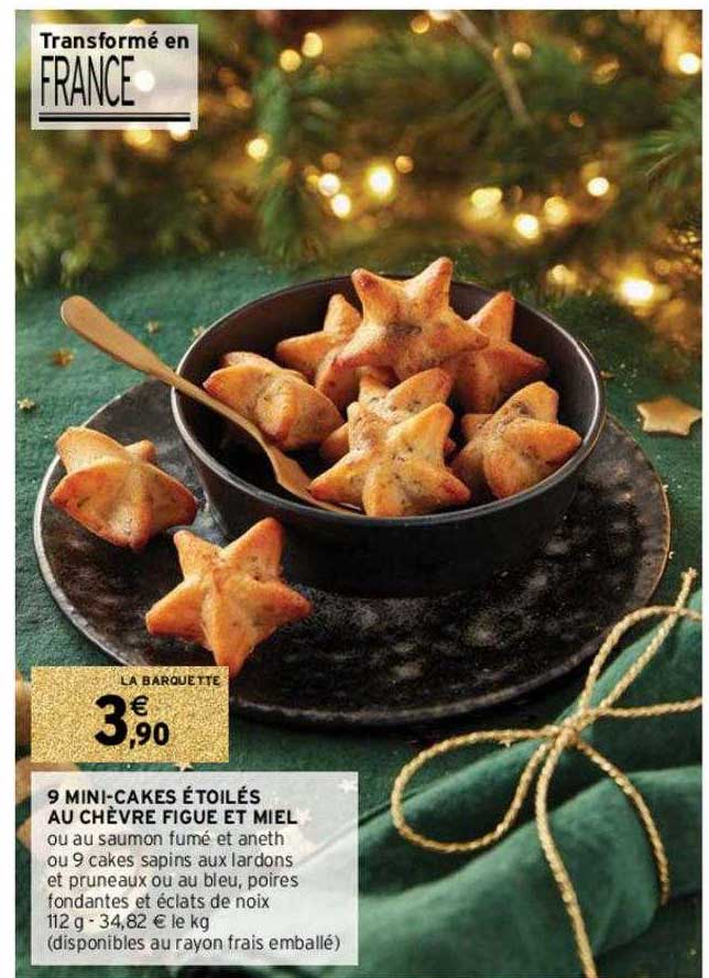 9 Mini-cakes étoilés Au Chèvre Figue Et Miel