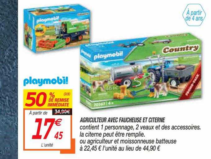 agriculture avec faucheuse et citerne playmobil