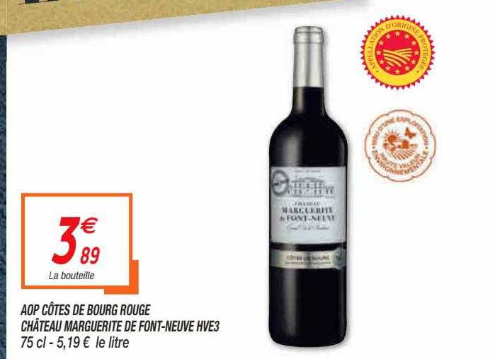 aop côtes de bourg rouge château marguerite de font-neuve hve3