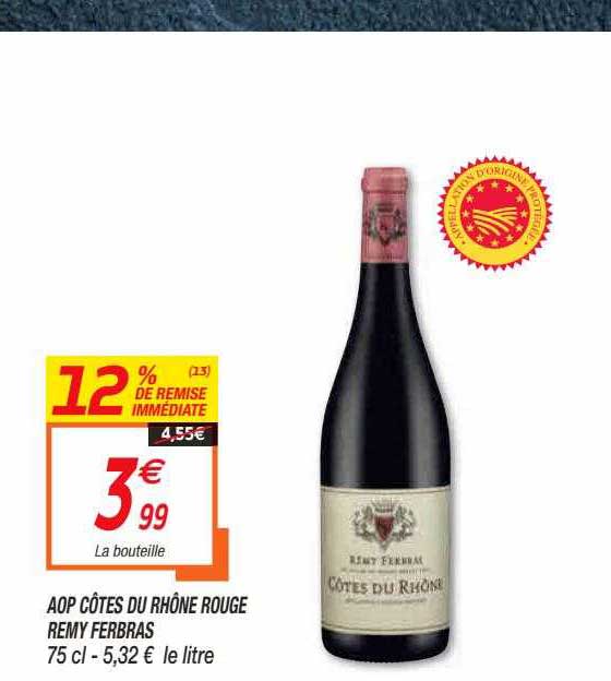 aop côtes du rhône rouge remy ferbras