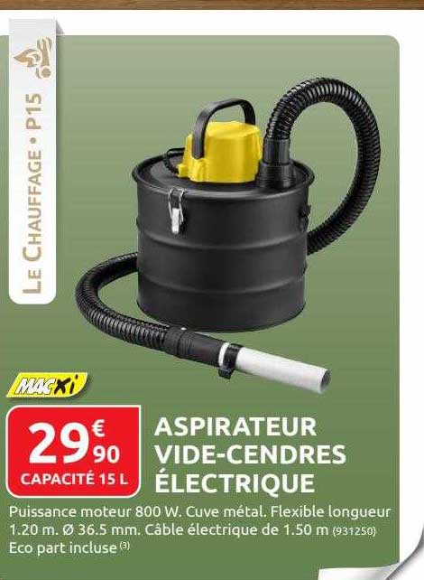 aspirateur vide-cendres électrique