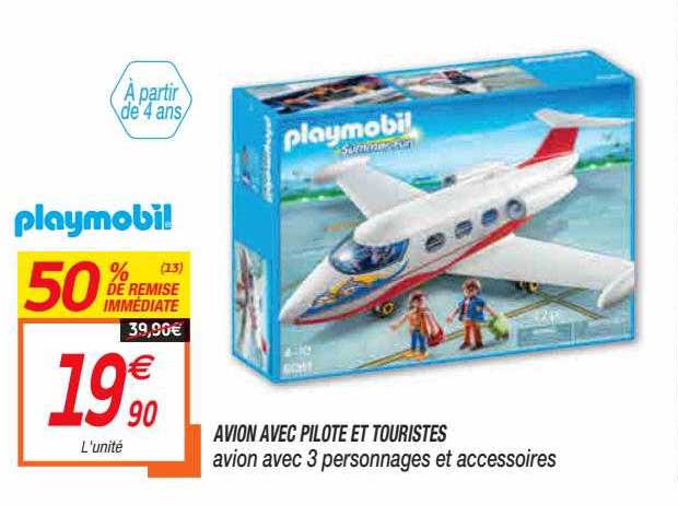 Avion Avec Pilote Et Touristes Playmobil