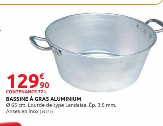 bassine à gras aluminium