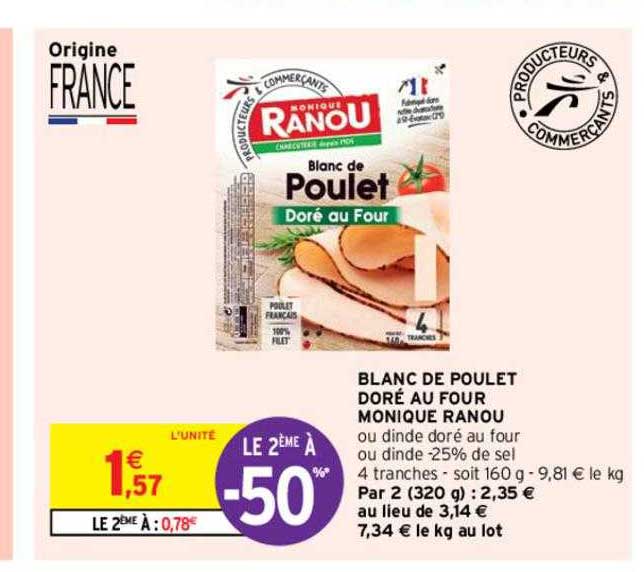 blanc de poulet doré au four monique ranou