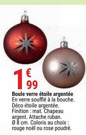 boule verre étoile argentée