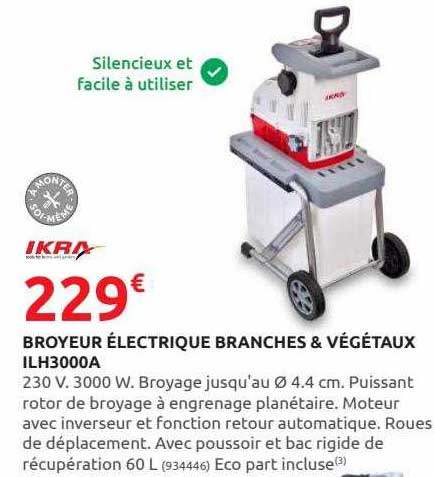 broyeur électrique branches & végétaux ilh3000a ikra