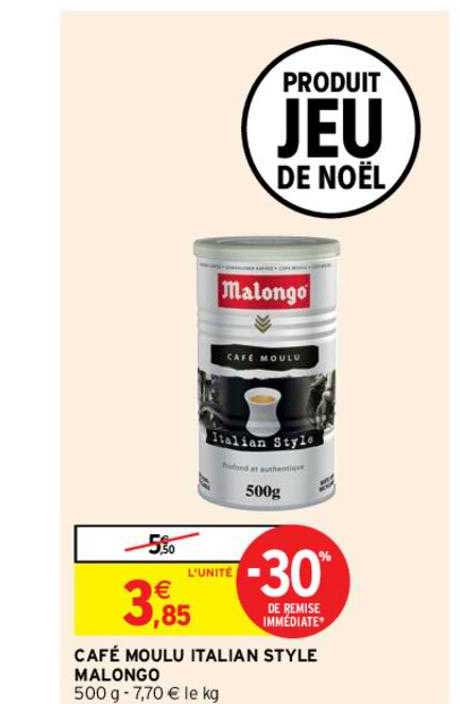 café moulu italian style malongo